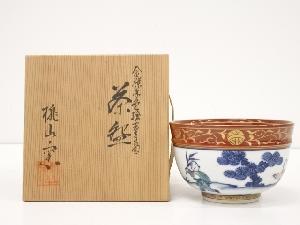 京焼　桃山窯造　金襴手色絵唐子図茶碗（共箱）